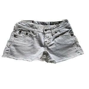 Miss Me Shorts 25 Women White Jean Lace Hems